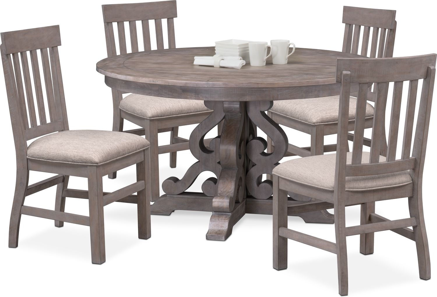 Charthouse Round Dining Table And 4 Side Chairs