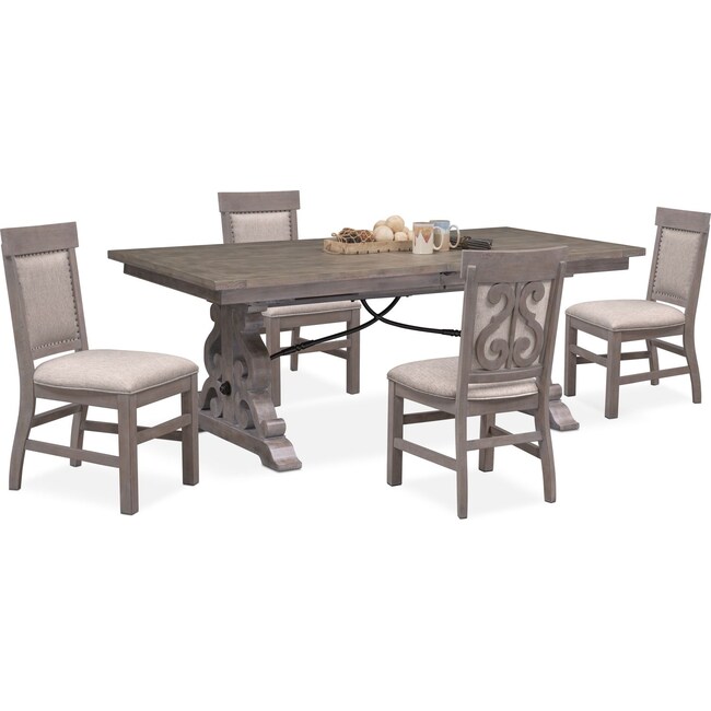 Charthouse Rectangular Dining Table And 4 Upholstered Side Chairs