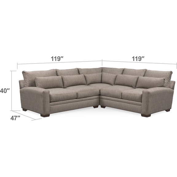 Living Room Furniture - Winston 3-Piece Sectional
