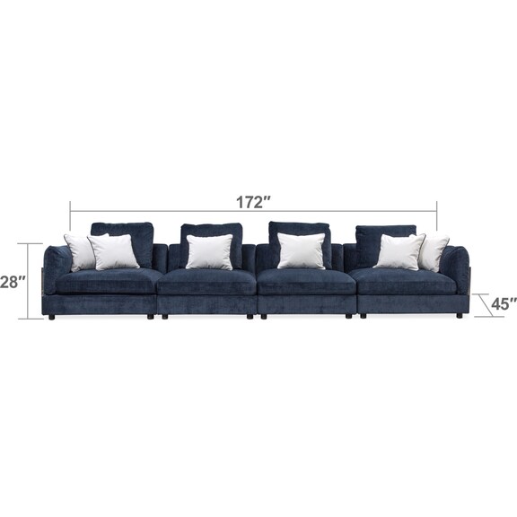 Living Room Furniture - Lavo 4-Piece Sectional - Ink