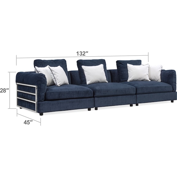 Living Room Furniture - Lavo 3-Piece Sectional - Ink