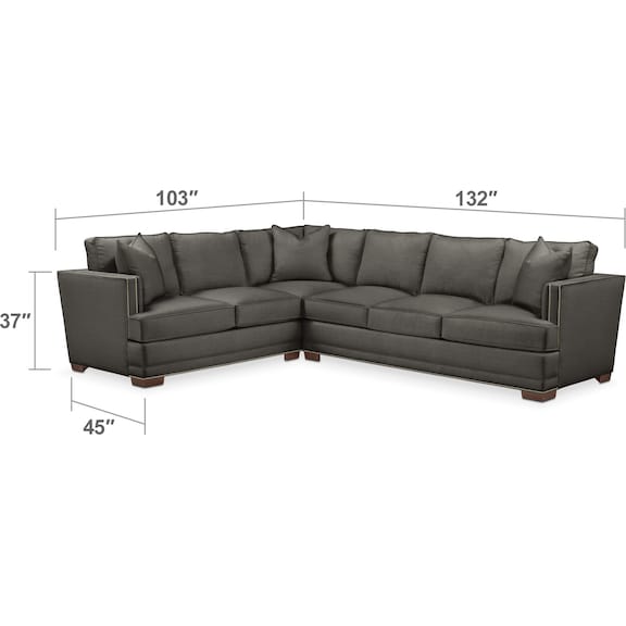 Living Room Furniture - Arden 2-Piece Large Sectional