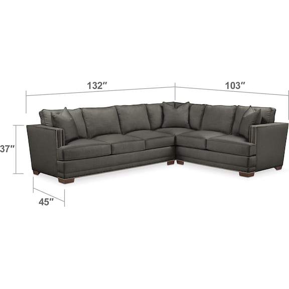 Living Room Furniture - Arden 2-Piece Large Sectional