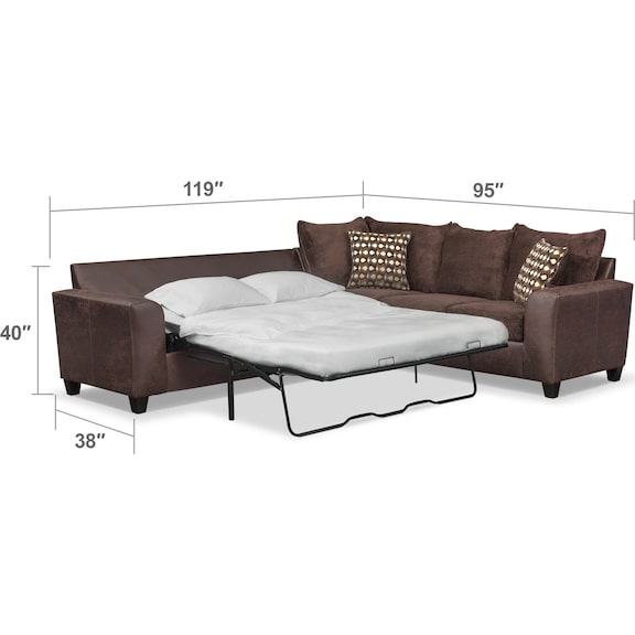 Living Room Furniture - Brando 3-Piece Sleeper Sectional