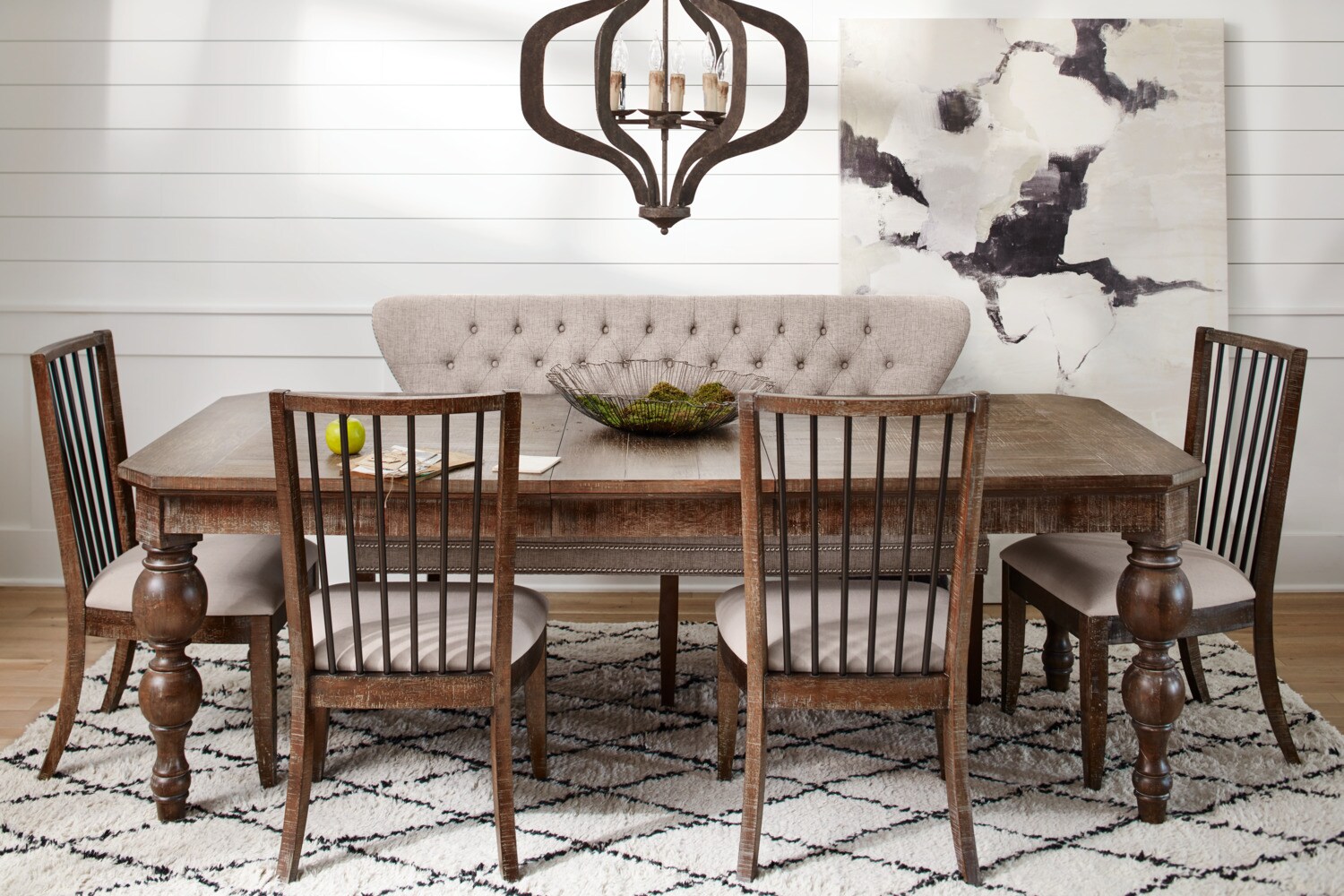 Gristmill Dining Table and 4 Side Chairs Cocoa American Signature