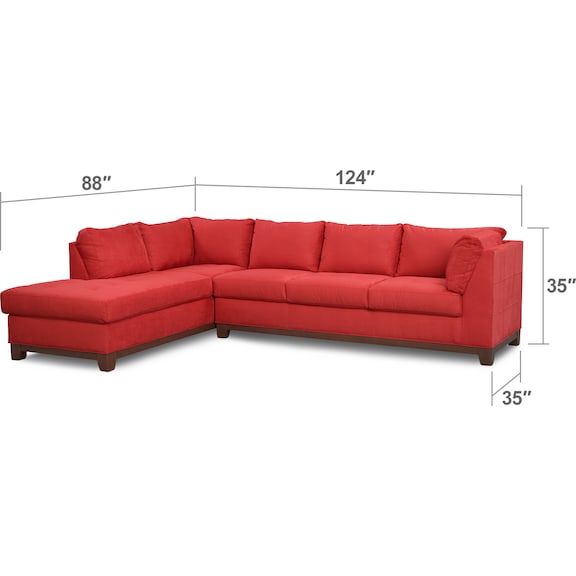 Living Room Furniture - Soho 2-Piece Sectional with Chaise and Ottoman