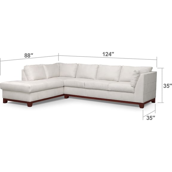 Living Room Furniture - Soho 2-Piece Sectional with Chaise and Ottoman