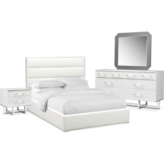 Concerto 6 Piece Queen Bedroom Set White