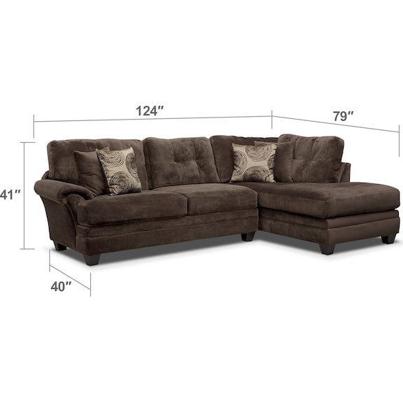 Living Room Furniture - Cordelle 2-Piece Sectional with Chaise and Ottoman