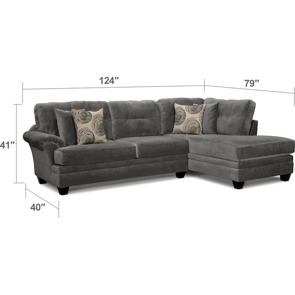 Living Room Furniture - Cordelle 2-Piece Sectional with Chaise and Swivel Chair Set