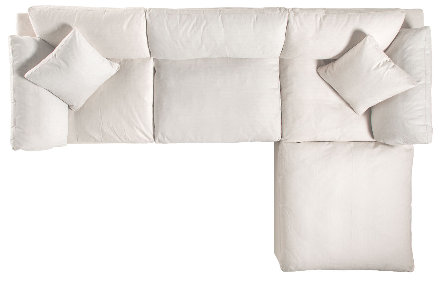 Plush 3Piece Sectional and Ottoman Anders Ivory American Signature