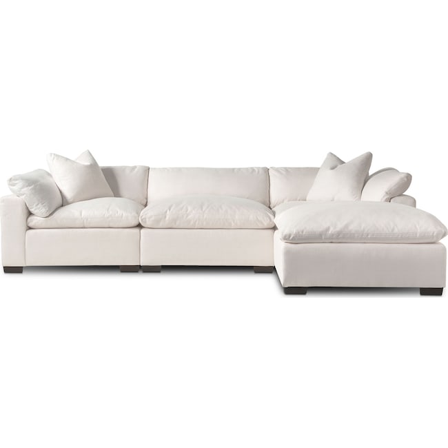 Living Room Furniture - Plush 3-Piece Sectional and Ottoman Set