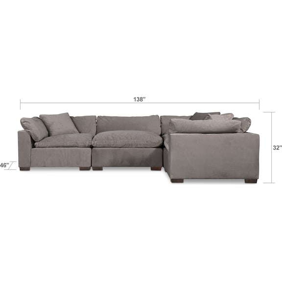 Living Room Furniture - Plush 4-Piece Sectional