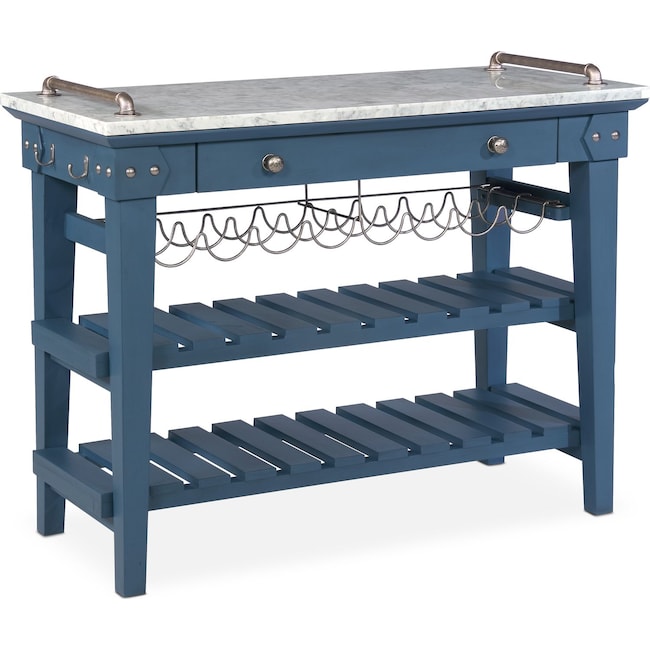New Haven Serving Cart Blue American Signature Furniture Dining Room Furniture New Haven Serving Cart Blue