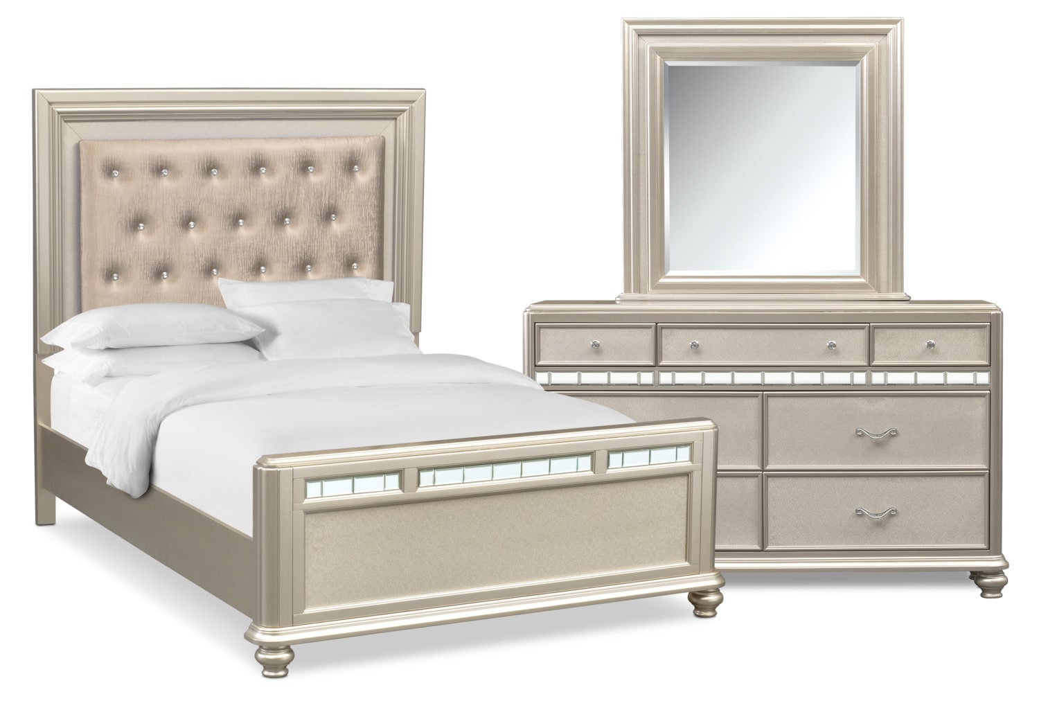 Sabrina 5 Piece Queen Bedroom Set With Dresser And Mirror