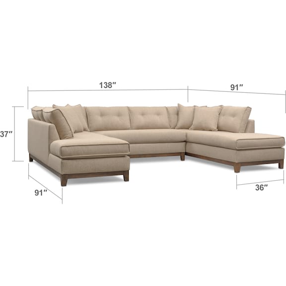 Living Room Furniture - Eastwood 3-Piece Large Sectional - Beige