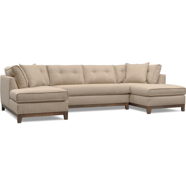 Living Room Furniture - Eastwood 3-Piece Small Sectional - Beige