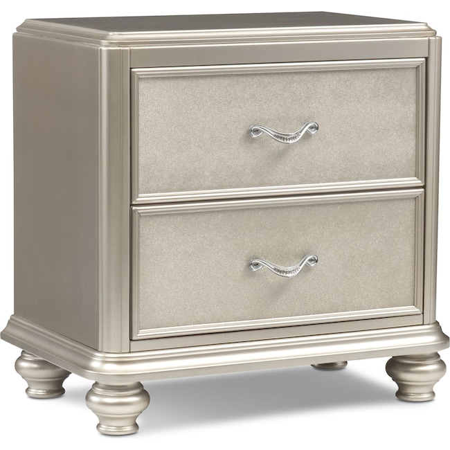 Bedroom Furniture - Sabrina Nightstand - Platinum