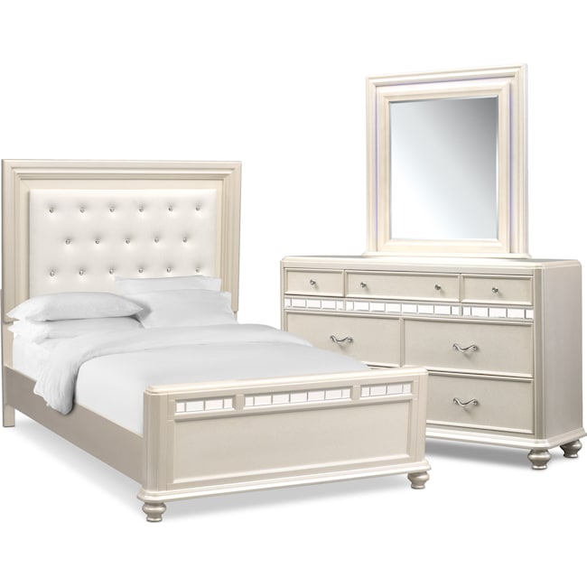 Sabrina 5 Piece Queen Bedroom Set Pearl