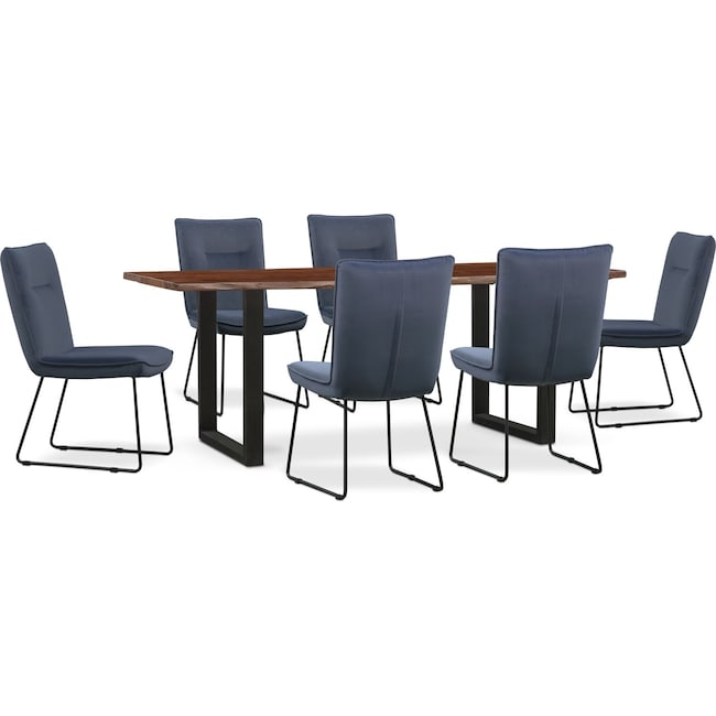 Portland Dining Table And 6 Upholstered Side Chairs American