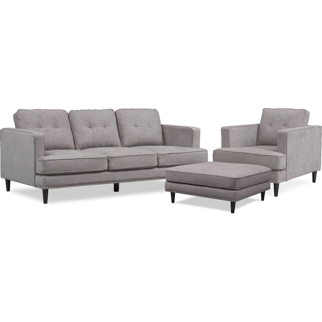 Living Room Furniture - Parker Sofa with Ottoman and Chair