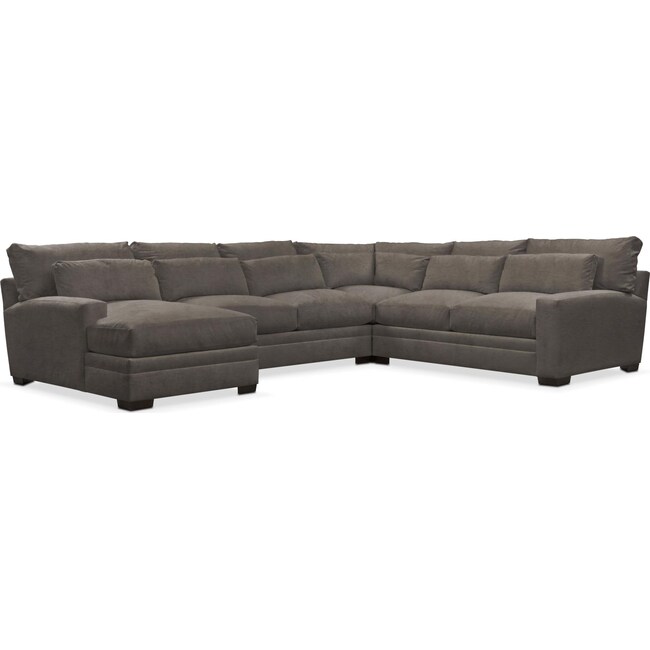 Living Room Furniture - Winston 4-Piece Sectional with Chaise