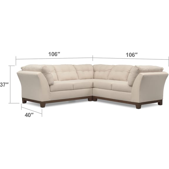 Living Room Furniture - Sebring 3-Piece Sectional - Oyster