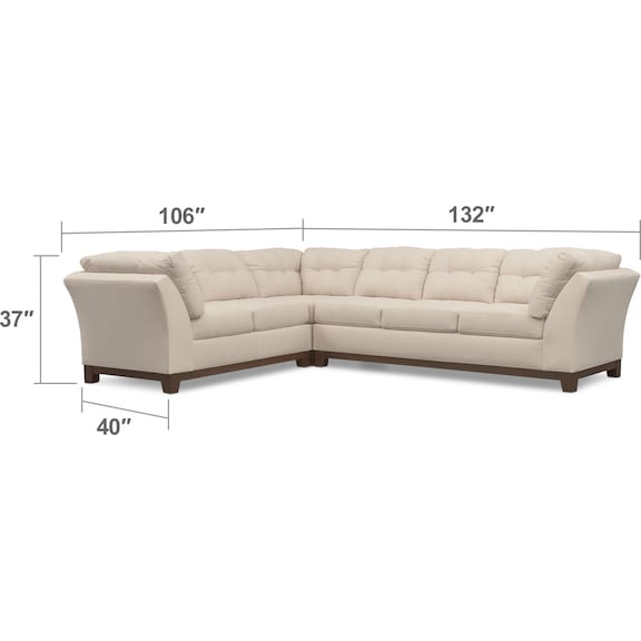 Living Room Furniture - Sebring 3-Piece Sectional with Sofa
