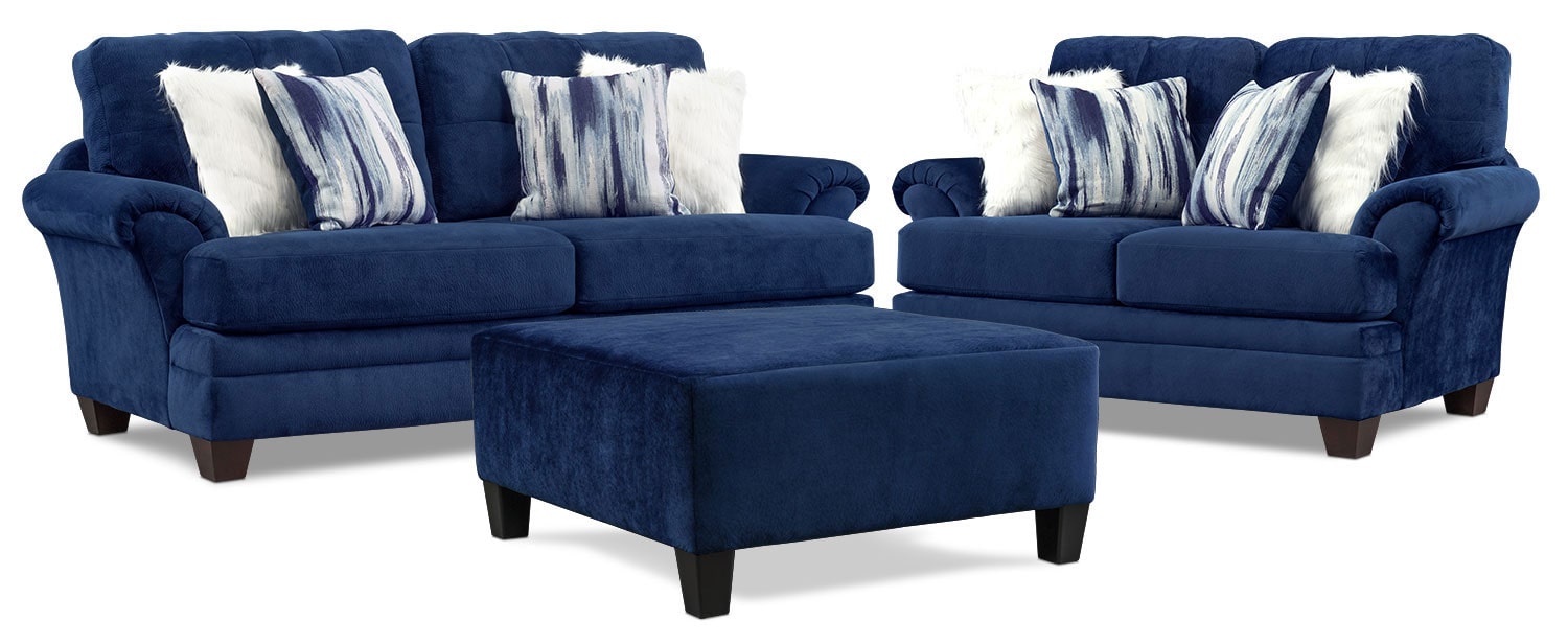 Cordelle Sofa Loveseat And Tail Ottoman Set