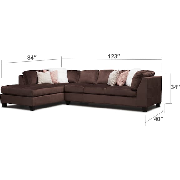 Living Room Furniture - Mackenzie 2-Piece Sectional with Chaise