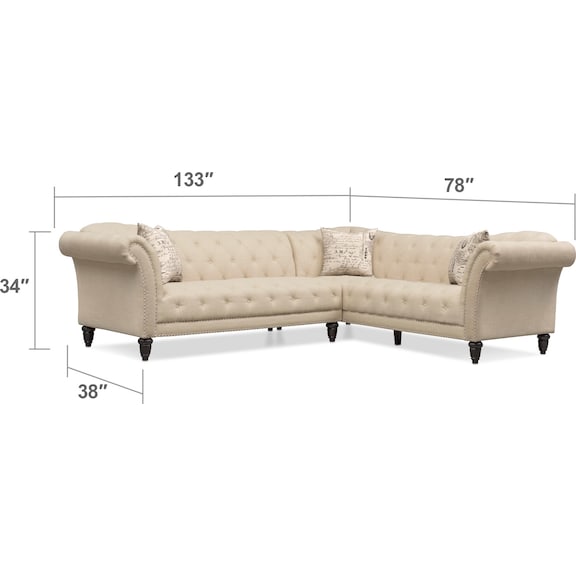 Living Room Furniture - Marisol 2-Piece Sectional