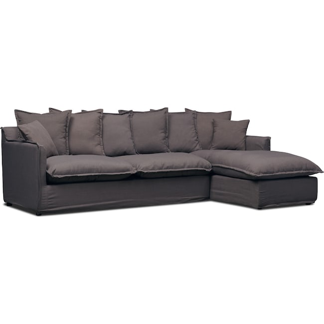 Living Room Furniture - Reid 2-Piece Sectional with Chaise