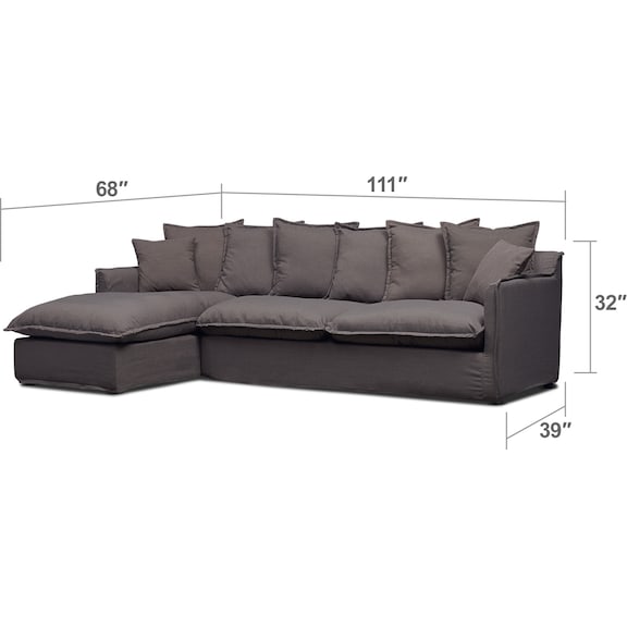 Living Room Furniture - Reid 2-Piece Sectional with Chaise