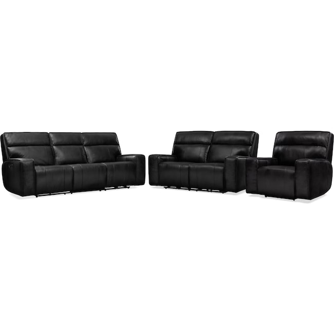 Living Room Furniture - Bradley Triple-Power Reclining Sofa, Loveseat and Recliner
