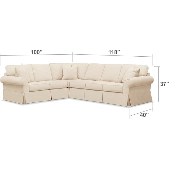 Living Room Furniture - Sawyer 2-Piece Large Slipcover Sectional