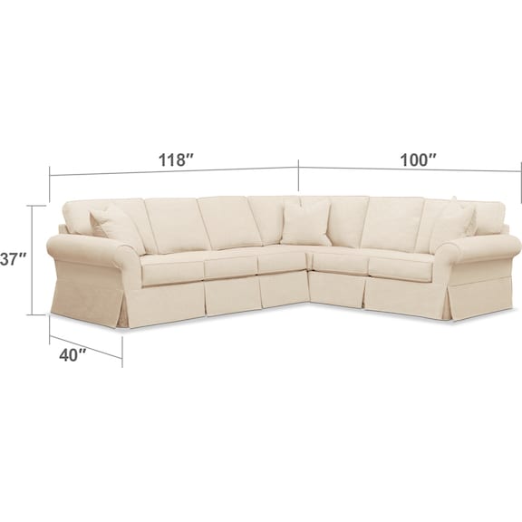 Living Room Furniture - Sawyer 2-Piece Large Slipcover Sectional