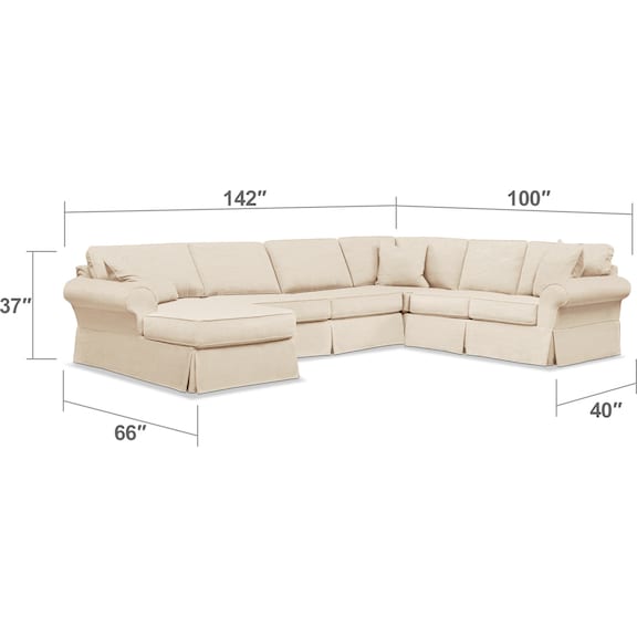 Living Room Furniture - Sawyer 3-Piece Slipcover Sectional with Chaise