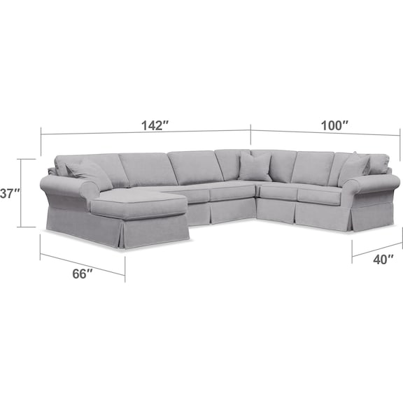 Living Room Furniture - Sawyer 3-Piece Slipcover Sectional with Chaise