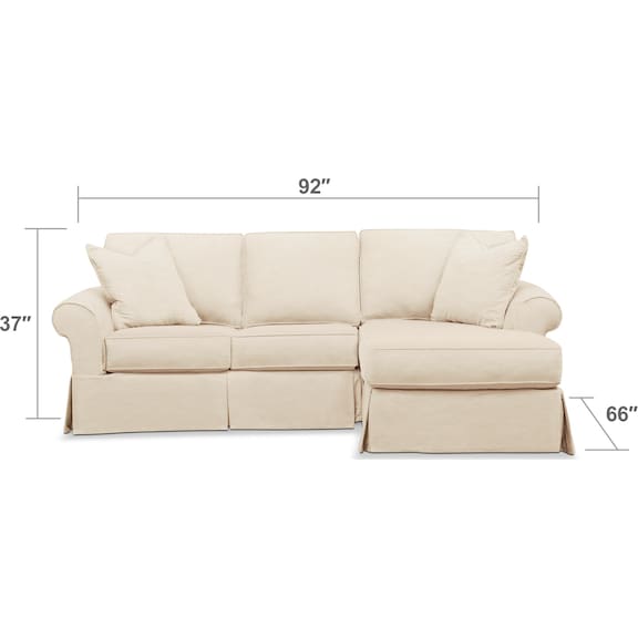 Living Room Furniture - Sawyer 2-Piece Slipcover Sectional with Loveseat and Chaise