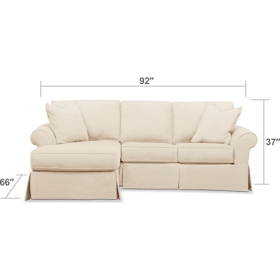 Living Room Furniture - Sawyer 2-Piece Small Slipcover Sectional with Chaise