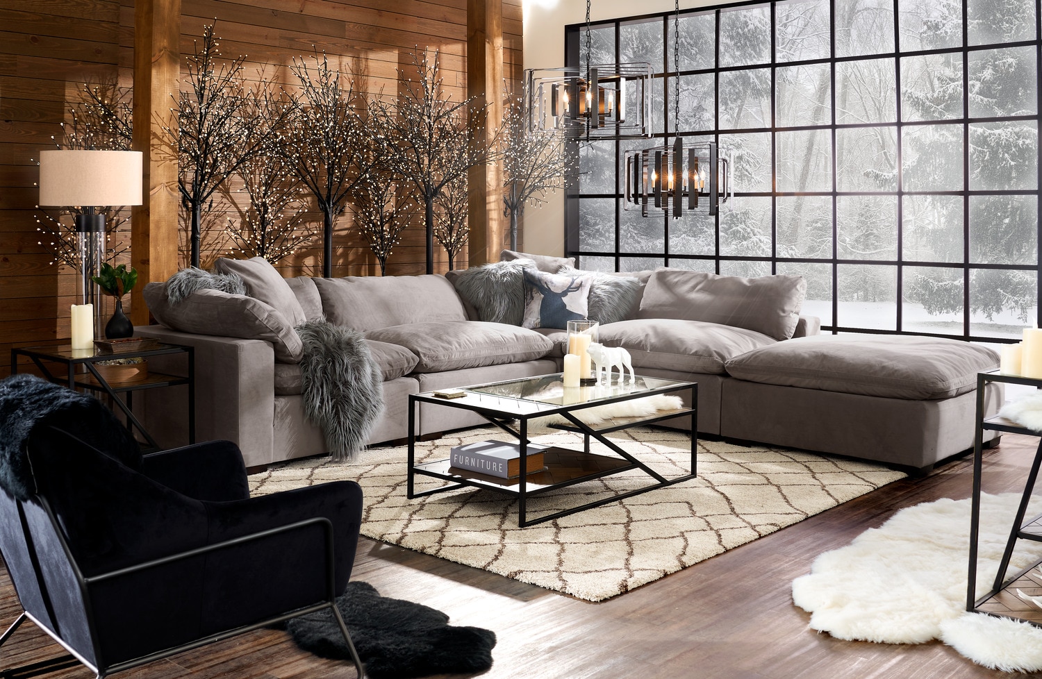 The Plush Sectional Collection - Gray | American Signature Furniture