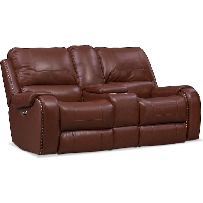 Living Room Furniture - Austin Dual Power Reclining Loveseat