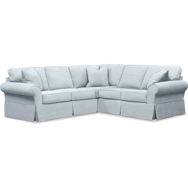Living Room Furniture - Sawyer 2-Piece Slipcover Sectional with Sofa and Loveseat