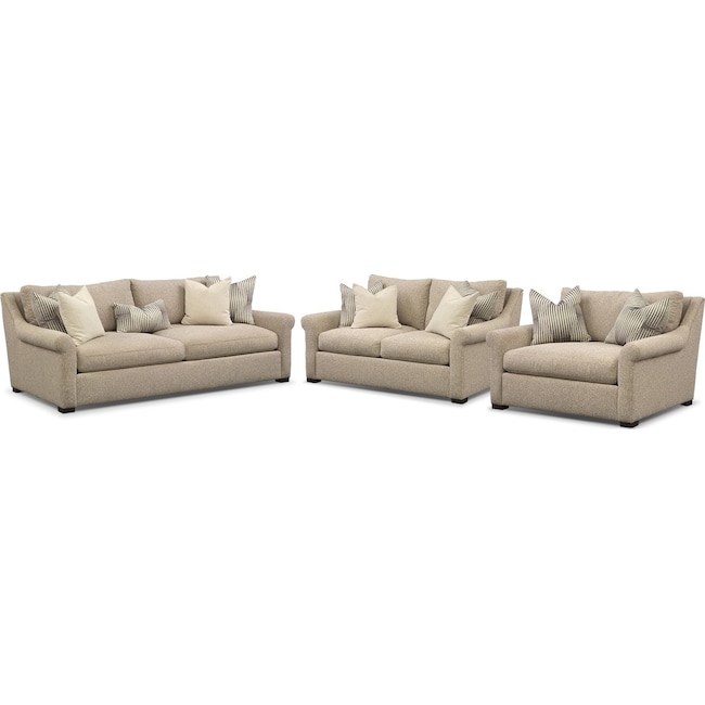 Robertson Comfort Sofa Loveseat And Chair A Half Set Beige Living Room Furniture Robertson Comfort Sofa Loveseat And Chair A Half Set