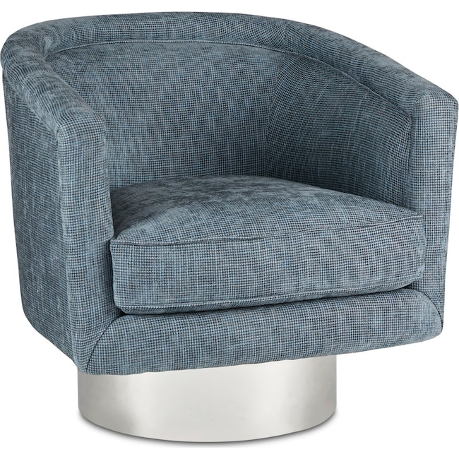 Accent and Occasional Furniture - Fremont Swivel Lounge - Blue