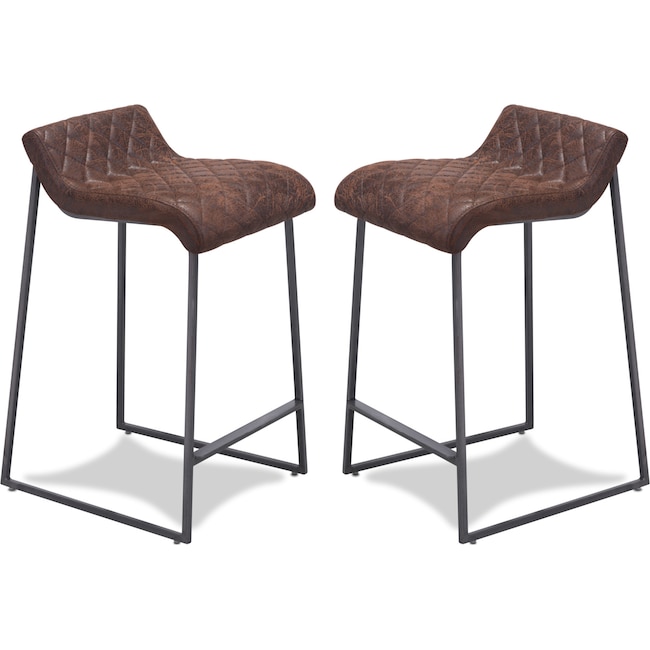 Set Of 2 Denver Counter Height Stools Vintage Brown American Accent And Occasional Furniture Set Of 2 Denver Counter Height Stools Vintage Brown