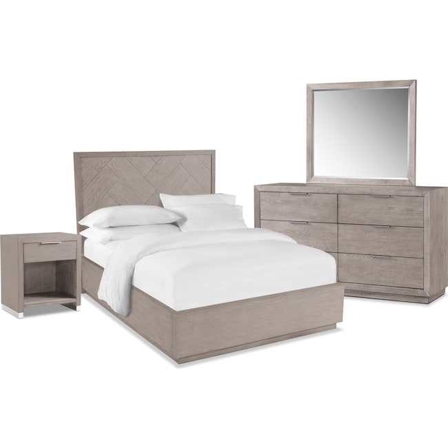 Zen 6 Piece Queen Bedroom Set Urban Gray