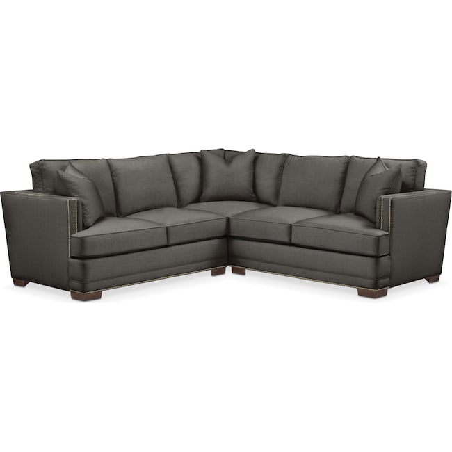 Living Room Furniture - Arden 2-Piece Sectional with Loveseat