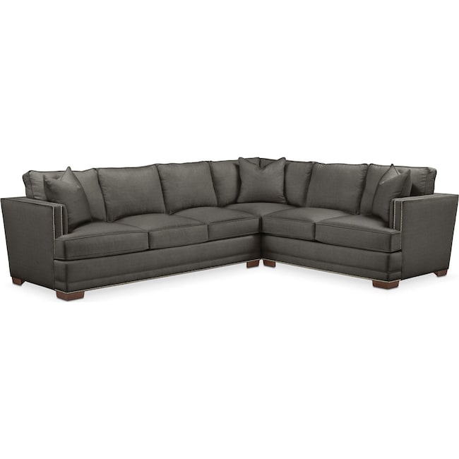 Living Room Furniture - Arden 2-Piece Sectional with Sofa