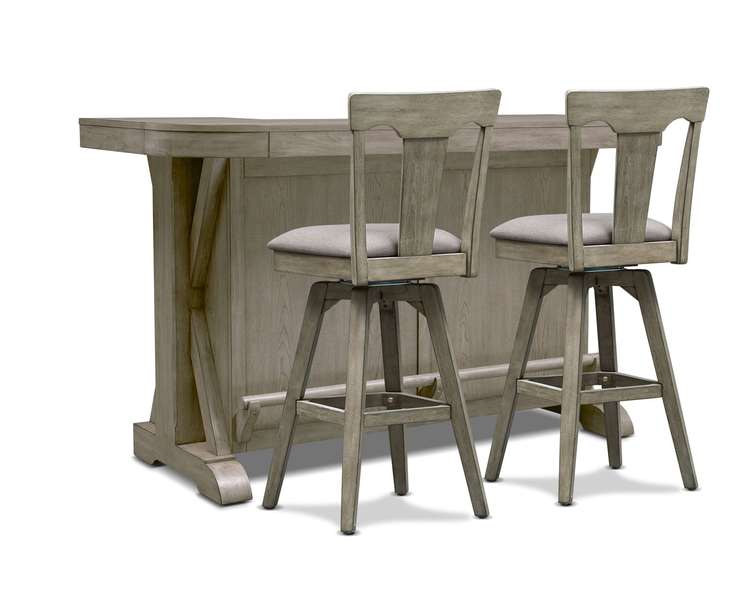 Maxton Bar And 2 Stools Graystone American Signature Furniture